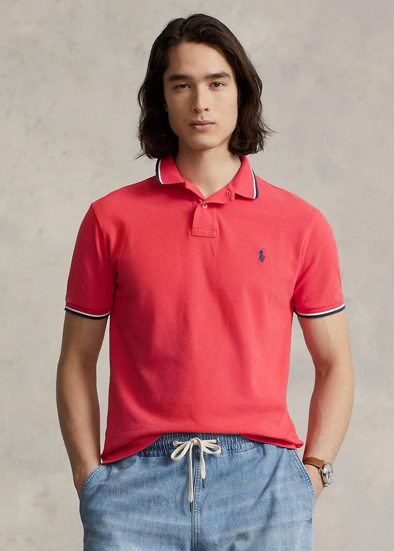 Poleras Polo Polo Ralph Lauren Hombre Custom Slim Fit Mesh Chile Rojas AFZYQ-0985